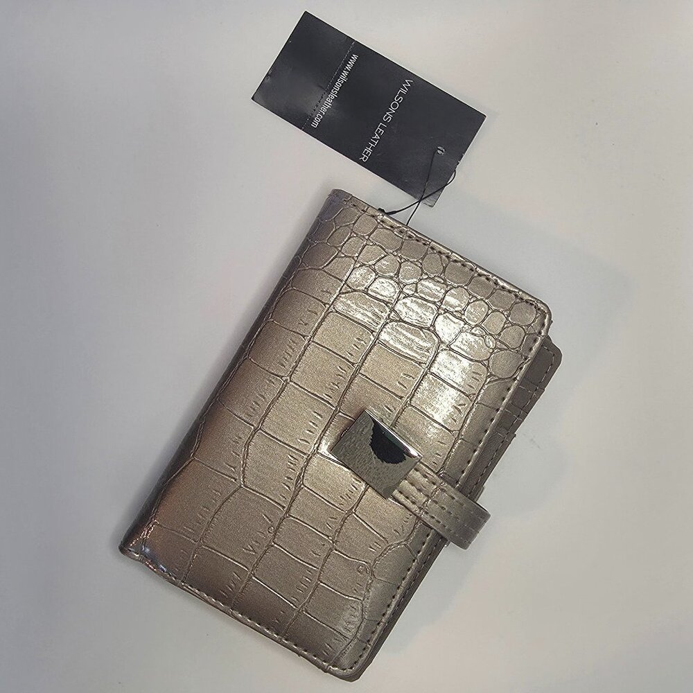 Wilson's Leather Metallic Crocodile Pattern Wallet – Stylish & Secure